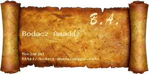 Bodacz Amadé névjegykártya